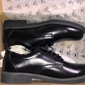 Ryno Gear men’s black leather uniform shoes